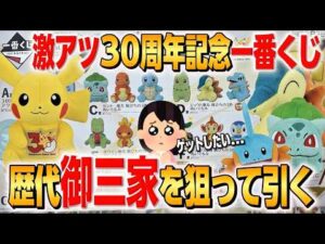 【一番くじ ポケモン30周年】豪華すぎて争奪戦‼️狙いの御三家をゲットできるのか！？【グッズ開封】【Pokémon】【ぬいぐるみ】