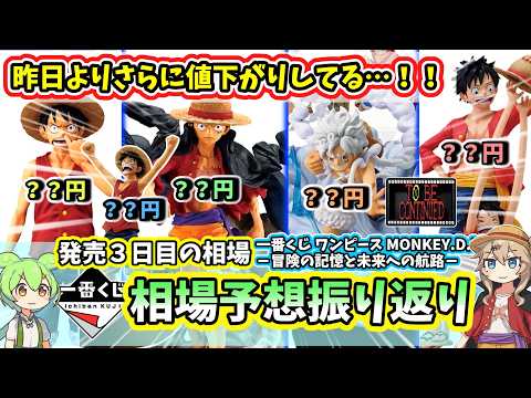【3日目相場】一番くじ ワンピース MONKEY D LUFFY 冒険の記憶と未来への航路  相場 フィギュア　相場予想振り返り